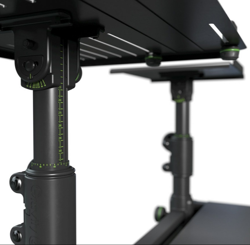 Gravity FDJT 01 DJ-Tisch mit Flexibler Lautsprecher und Laptop Ablage