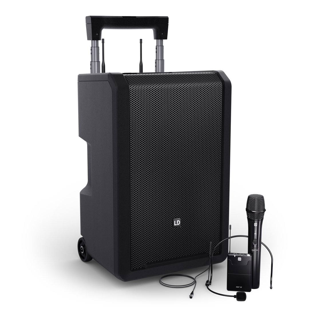 LD Systems ANNY® 10 HBH 2 B5 10" Mobiler Bluetooth® PA-Lautsprecher mit Akku, Mixer, 1x Funkmikrofon