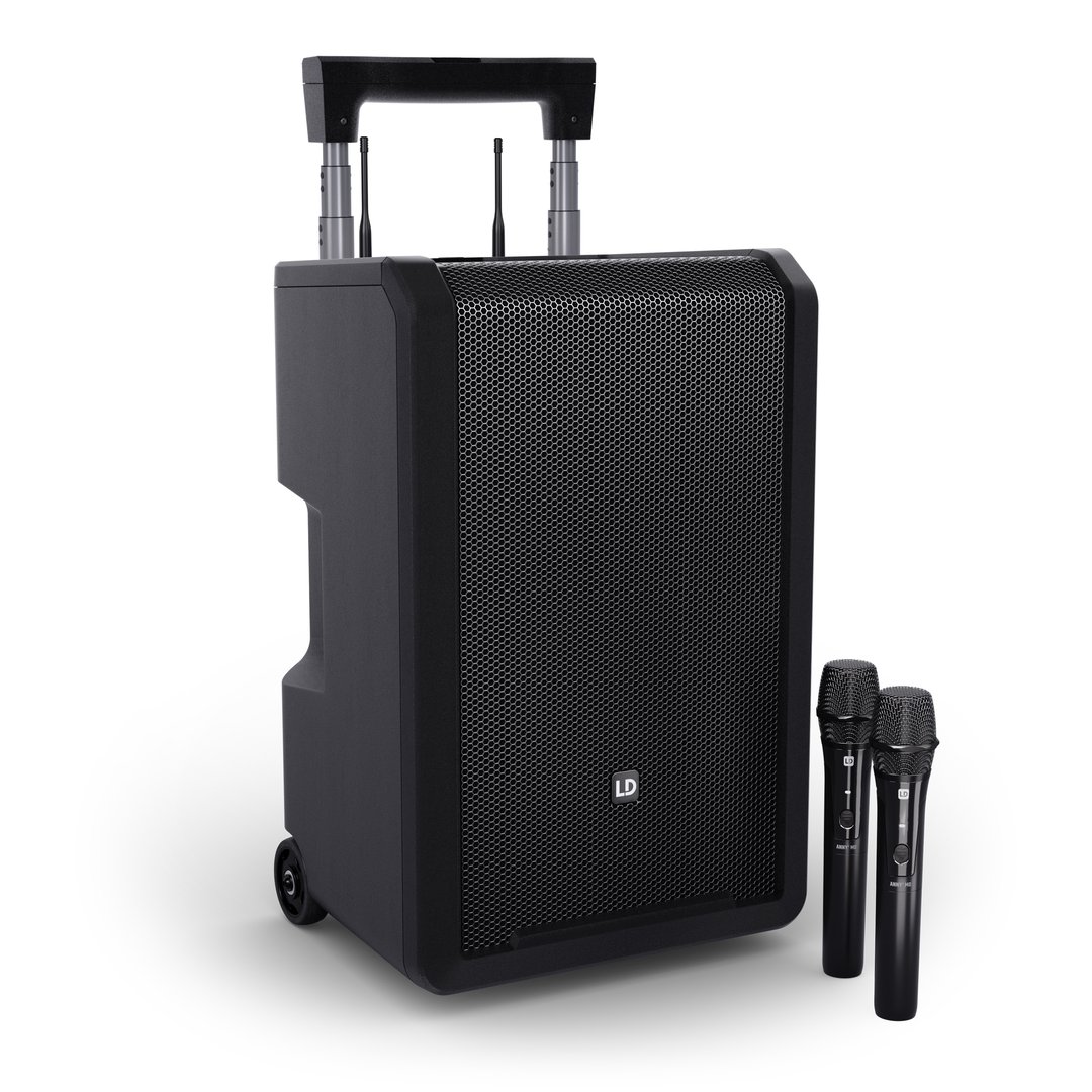 LD Systems ANNY® 10 HHD 2 B5 10" Mobiler Bluetooth® PA-Lautsprecher mit Akku, Mixer und 2x Funkmikro