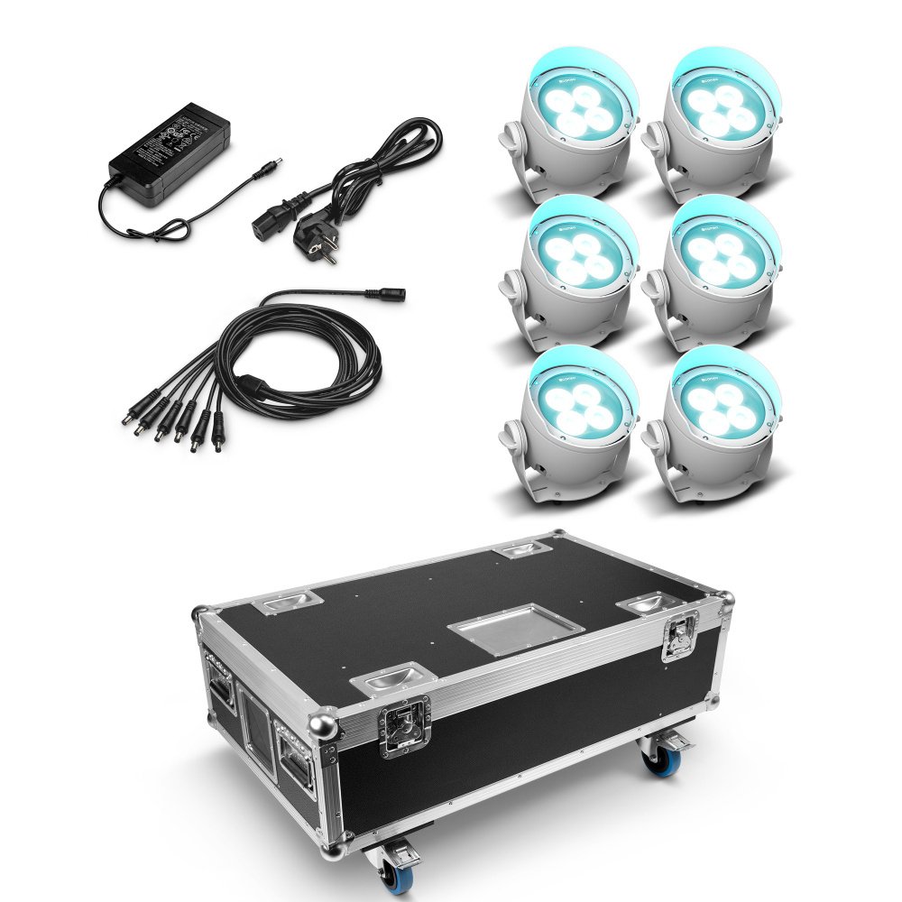 Cameo DROP B4 TOURING SET  6 x CLDROPB4 im Lade-Flightcase mit Netzteil