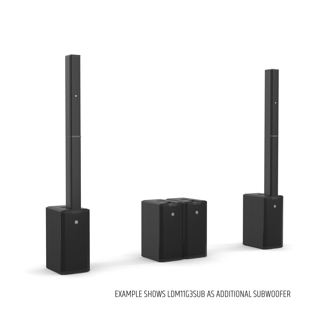 LD Systems MAUI 11 G3 MIX  Portables Cardioid Säulen PA System mit Digital-Mixer, schwarz