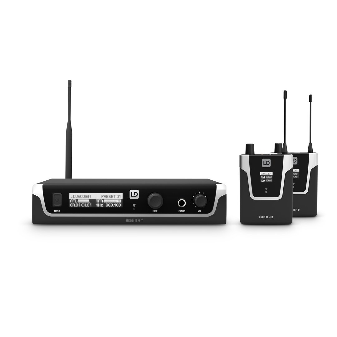 LD Systems U508 IEM BUNDLE In-Ear Monitoring-System mit 2 x Bodypack - 863 - 865 MHz + 823 - 832 MHz
