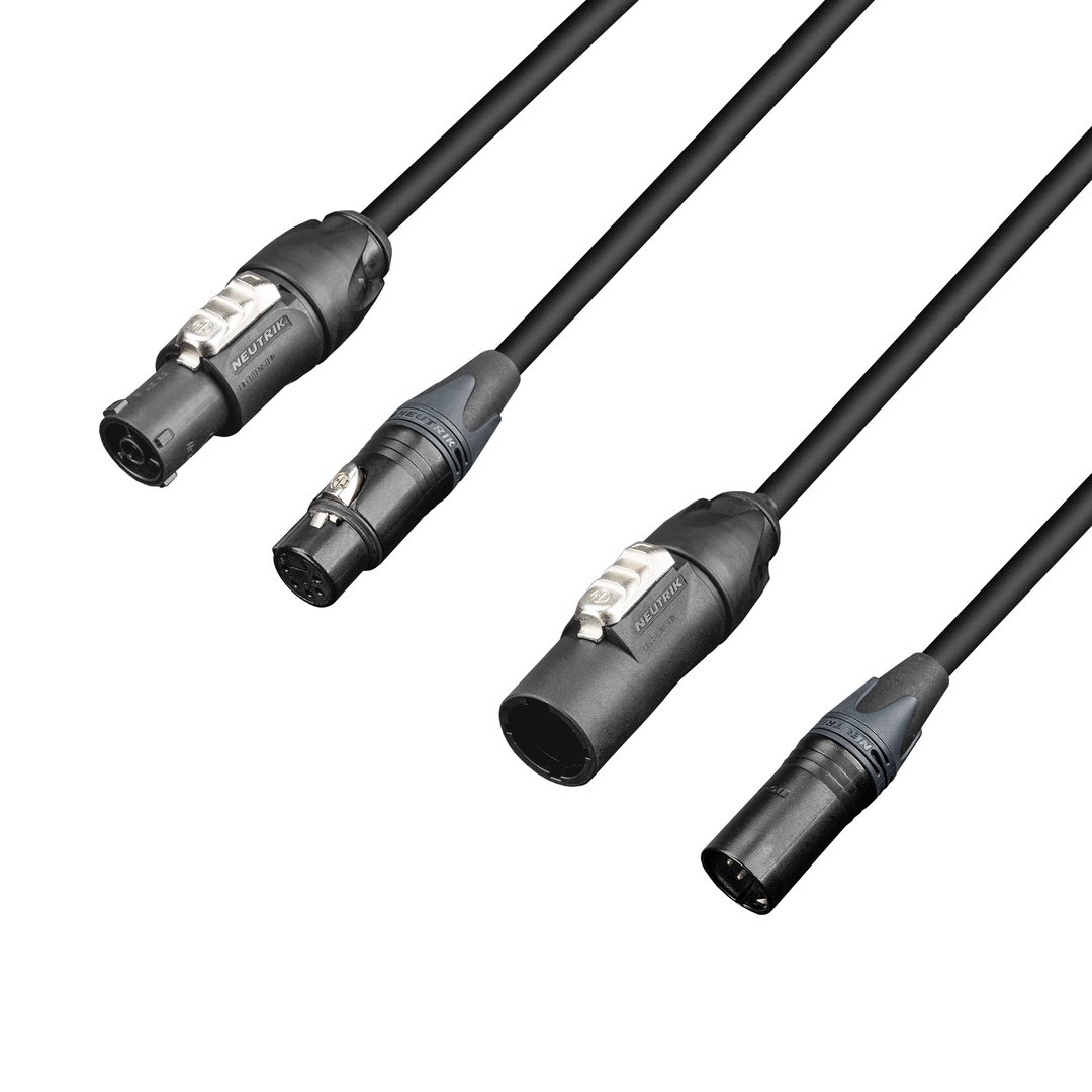 Adam Hall Cables 5 STAR H TCON 5D 0150 Hybridkabel | Netz & DMX | Neutrik XLR 5-Pol x TRUE1 | 1,5