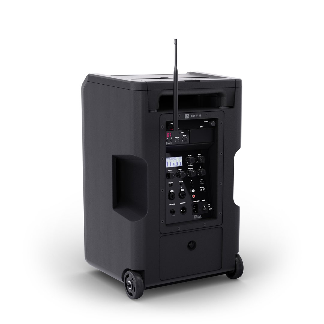 LD Systems  ANNY 10 BPH B6  10" Mobiler Bluetooth PA-Lautsprecher mit Akku, Mixer + 1x Headset-Micro