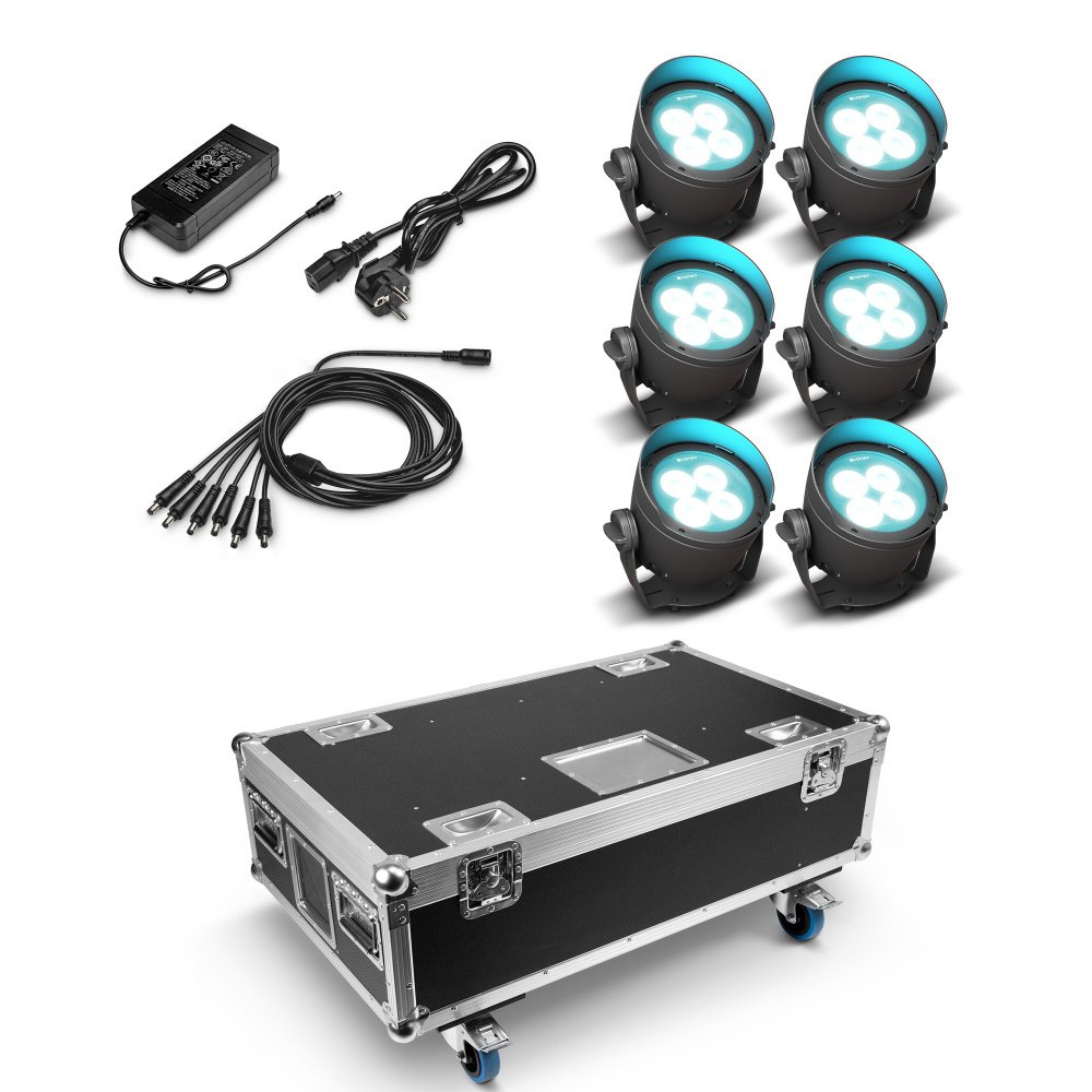 Cameo DROP B4 TOURING SET 2 6 x CLDROPB4 im Lade-Flightcase mit Netzteil