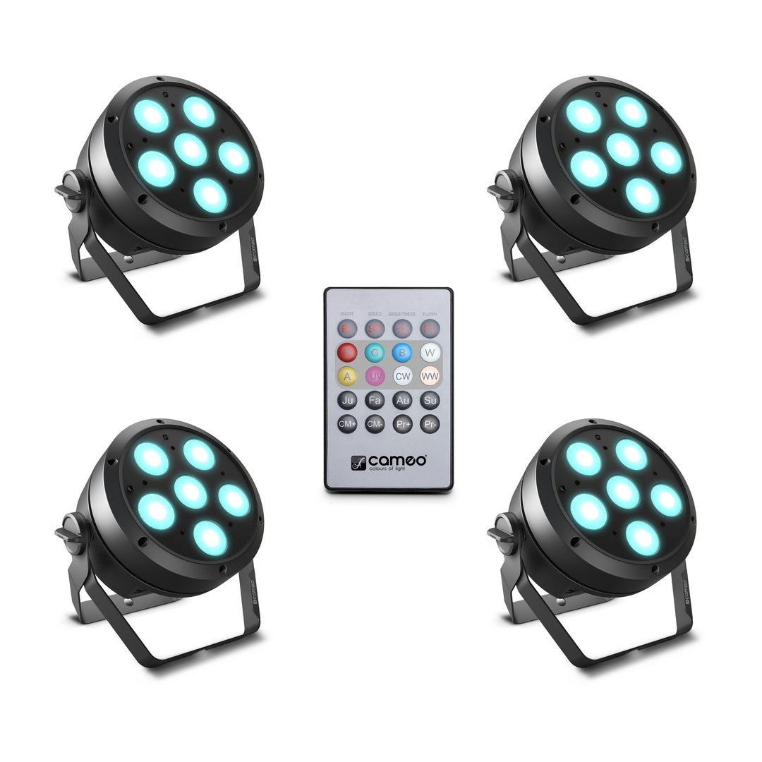 24 Stück Cameo ROOT PAR 6 inkl. IR-Fernbedienung mit Case