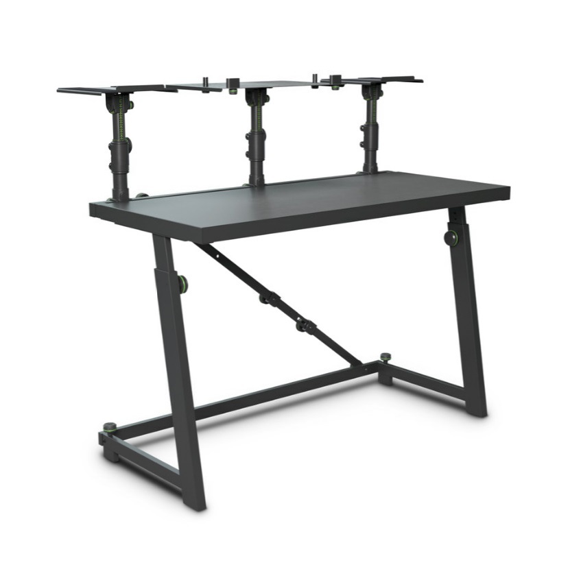Gravity FDJT 01 DJ-Tisch mit Flexibler Lautsprecher und Laptop Ablage
