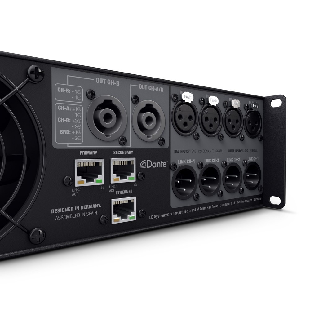 LD Systems DSP 44 K 4-Kanal DSP Endstufe mit Dante