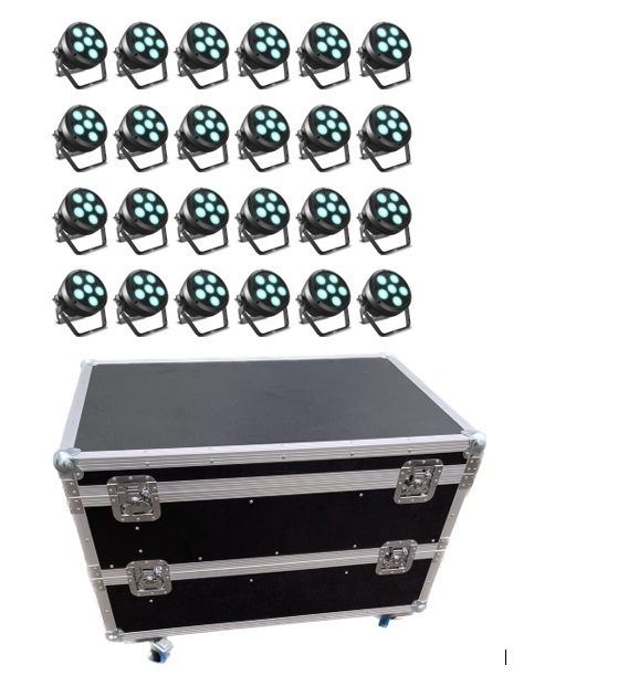 24 Stück Cameo ROOT PAR 6 inkl. IR-Fernbedienung mit Case