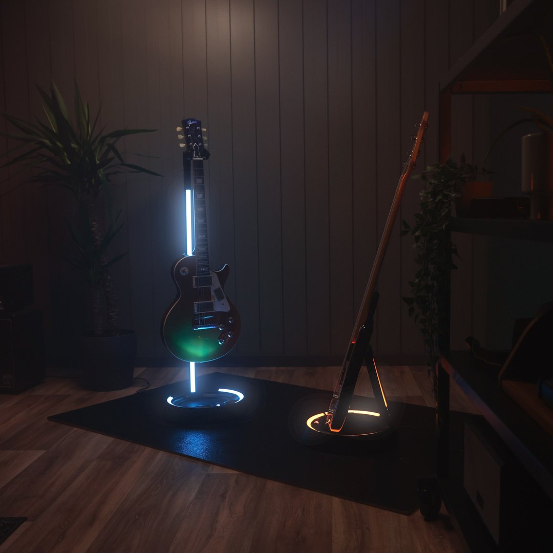 Gravity GS LS 01 NH B Guitar GLOW STAND®, Neckhug