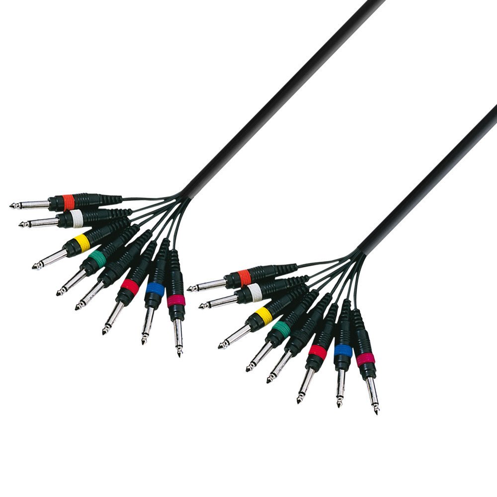 Adam Hall Cables 3 STAR L8 PP 0300 Multicore Kabel 8 x 6,3 mm Klinke auf 8 x 6,3 mm Klinke