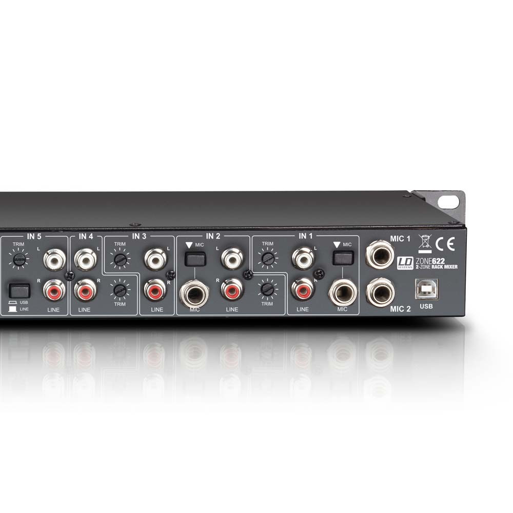 LD Systems ZONE 622 19" 2-Zonen Mixer 1HE