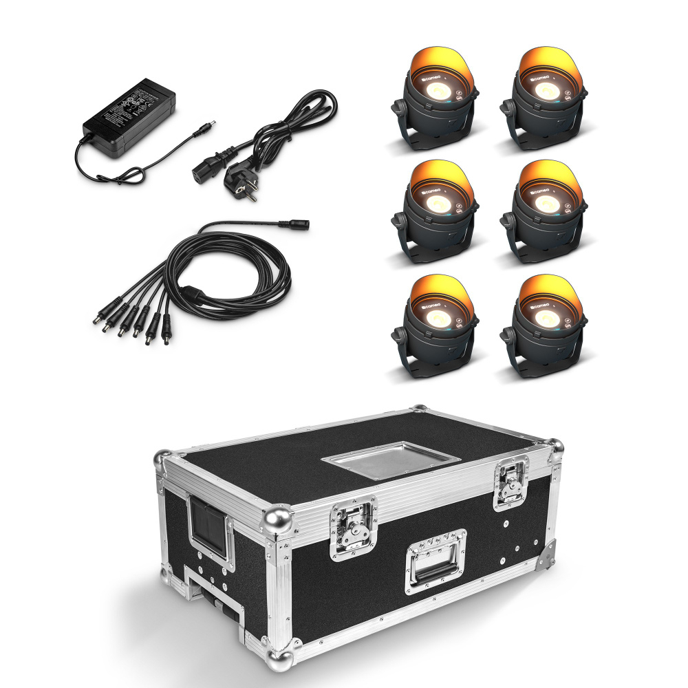 Cameo DROP B1 TOURING SET 2 6 x CLDROPB1 im Lade-Flightcase mit Netzteil