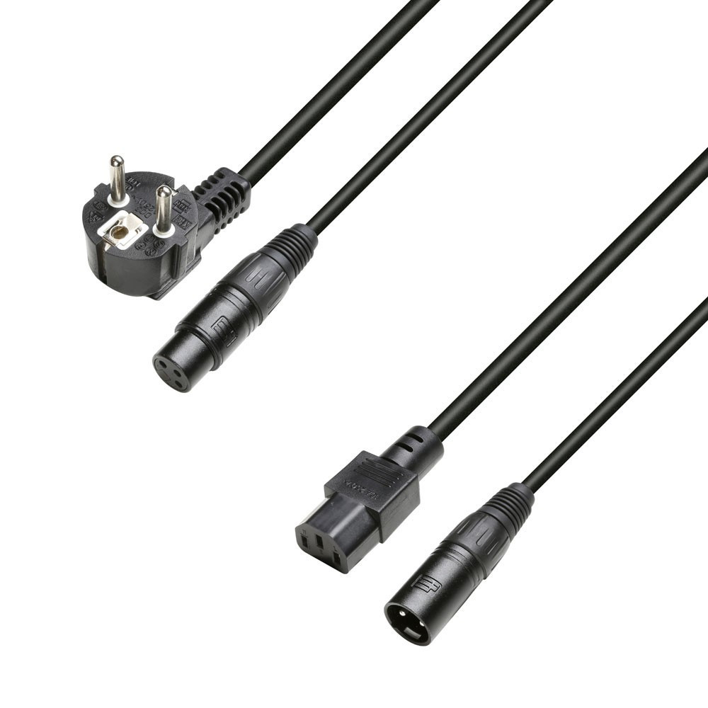 Adam Hall Cables 3 STAR H C13 A 0500 Hybridkabel | Netz & Audio | Kaltgeräteleitung & XLR | 5 m