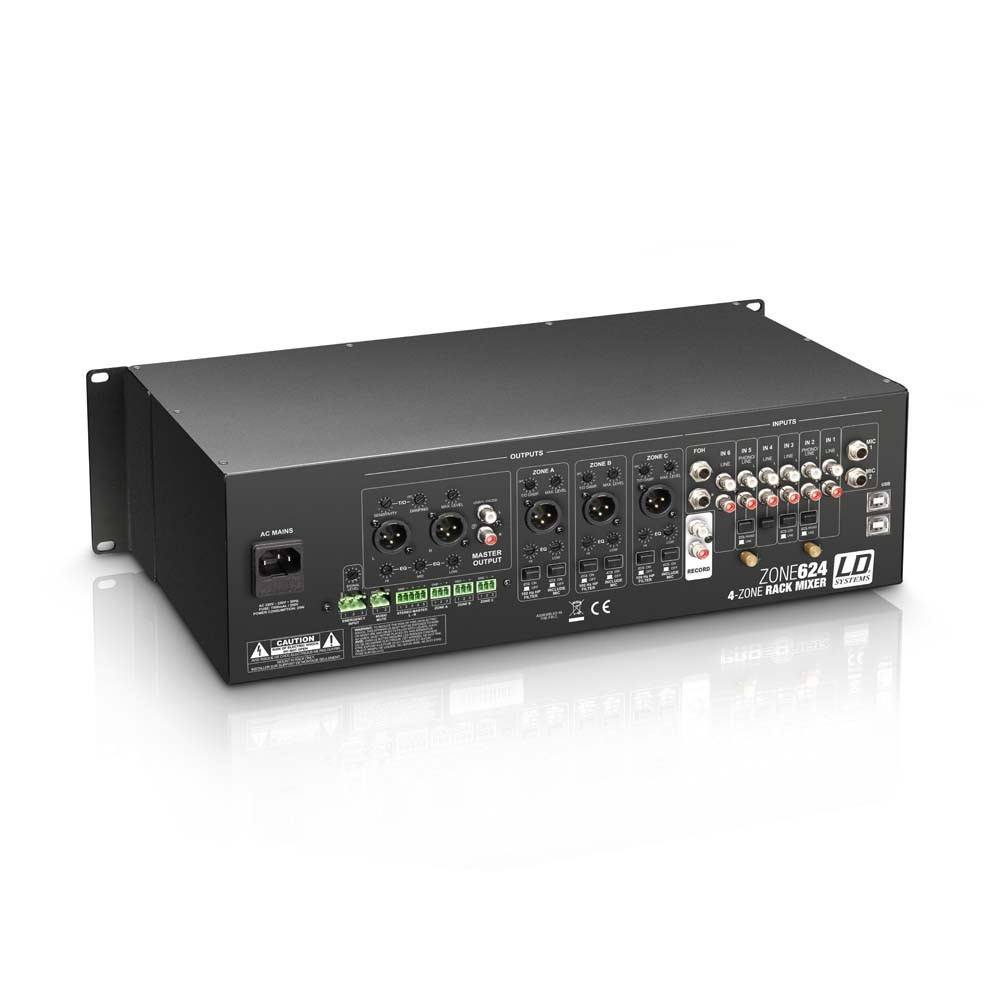 LD Systems ZONE 624 19" 4-Zonen Mixer 3HE