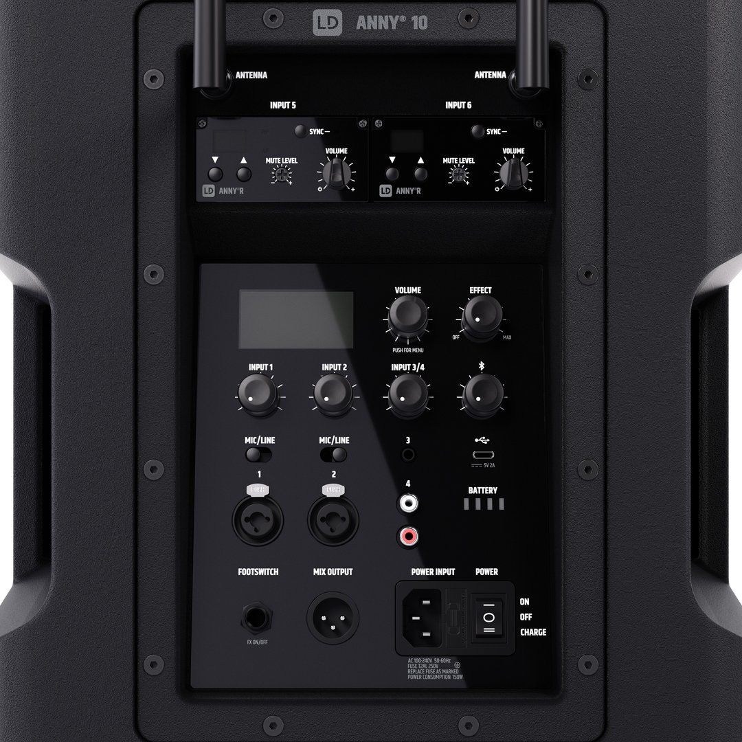 LD Systems ANNY® 10 HBH 2 B5 10" Mobiler Bluetooth® PA-Lautsprecher mit Akku, Mixer, 1x Funkmikrofon