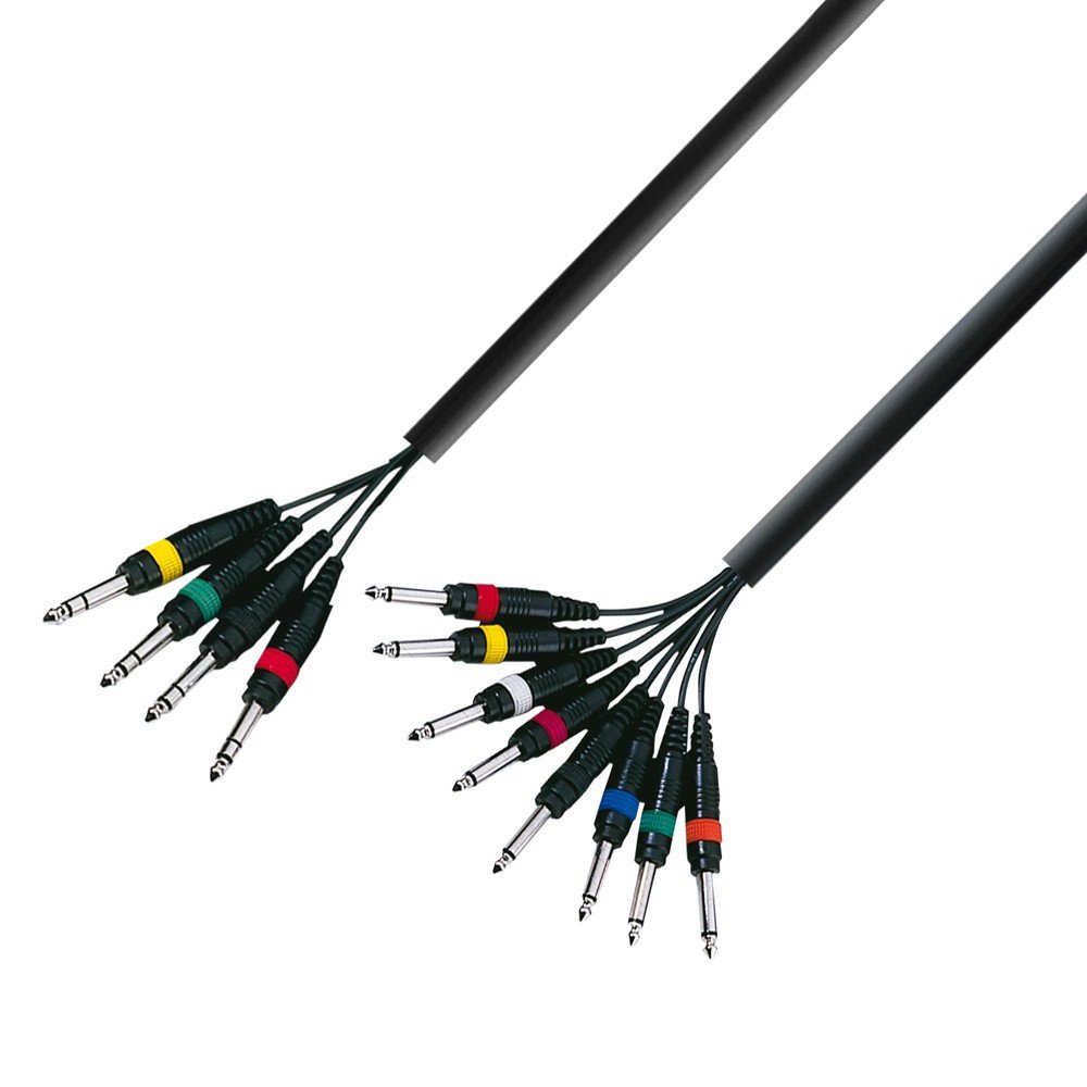 Adam Hall Cables 3 STAR L8 VP0 500 Multicore Kabel 4 x 6,3 mm Klinke auf 8 x 6,3 mm Klinke