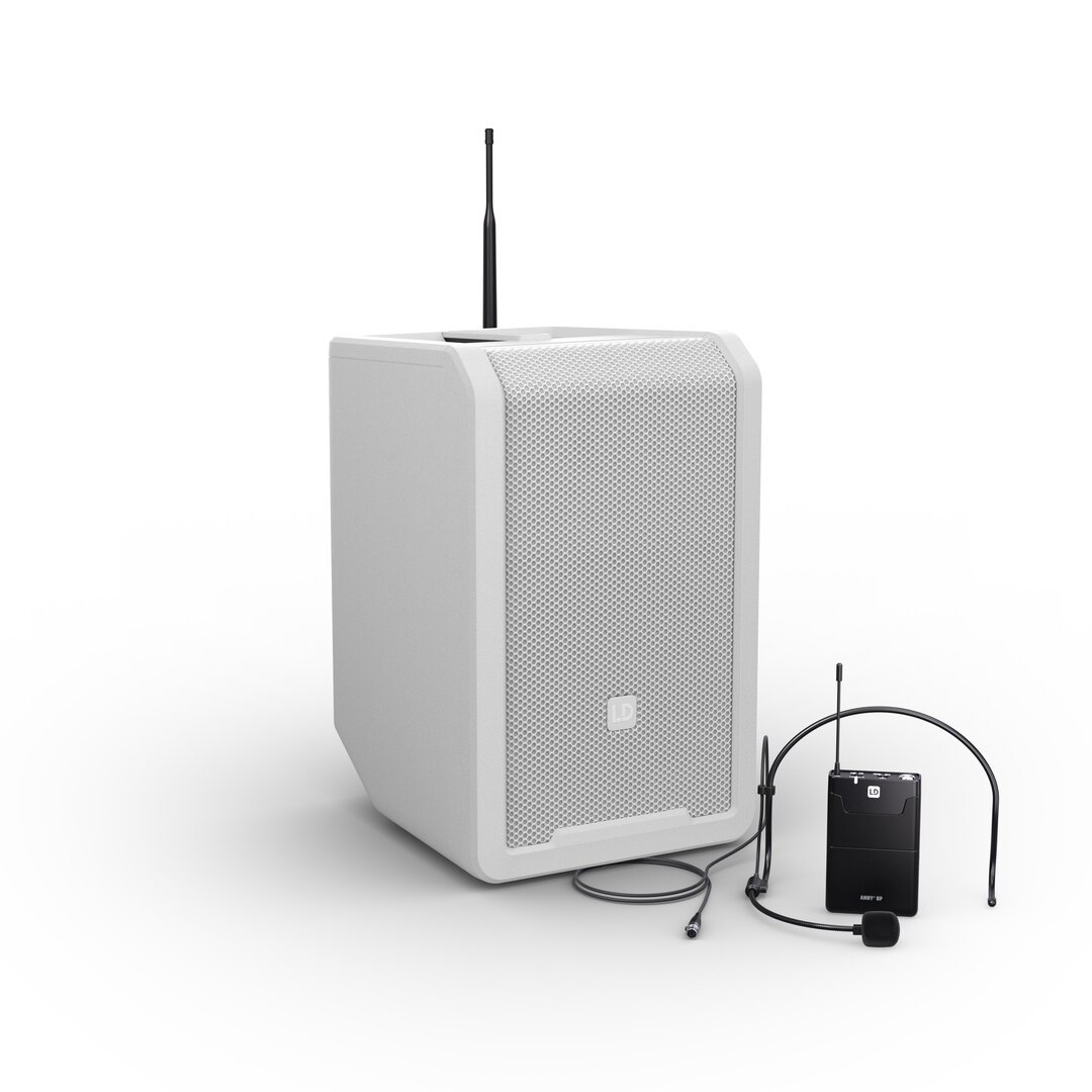 LD Systems ANNY 8 BPH B5 W Tragbarer Bluetooth PA-Lautsprecher Pure White