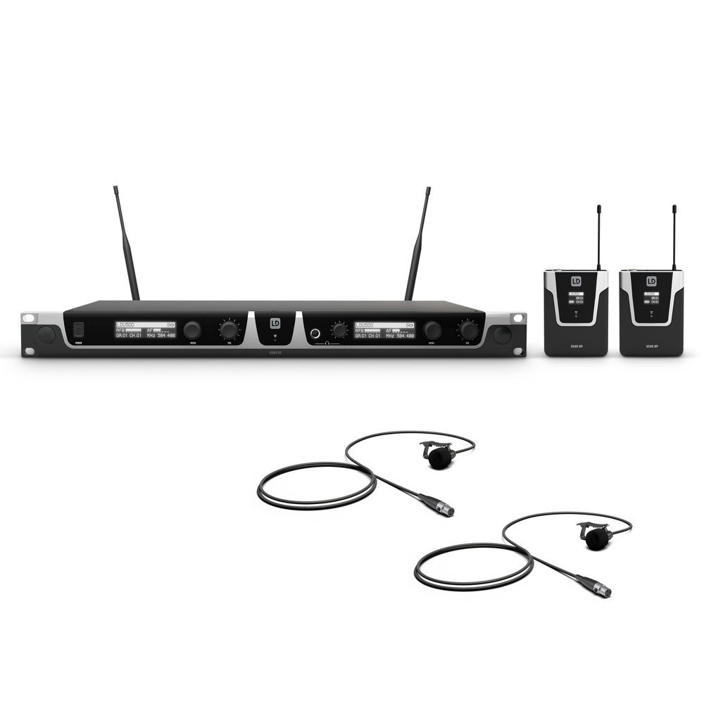 LD Systems U506 BPL 2 Funkmikrofon System mit 2 x Bodypack und 2 x Lavalier Mikrofon