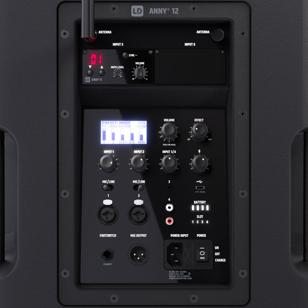 LD Systems ANNY 12 BPH B5 12" Mobiler Bluetooth PA-Lautsprecher mit Akkus