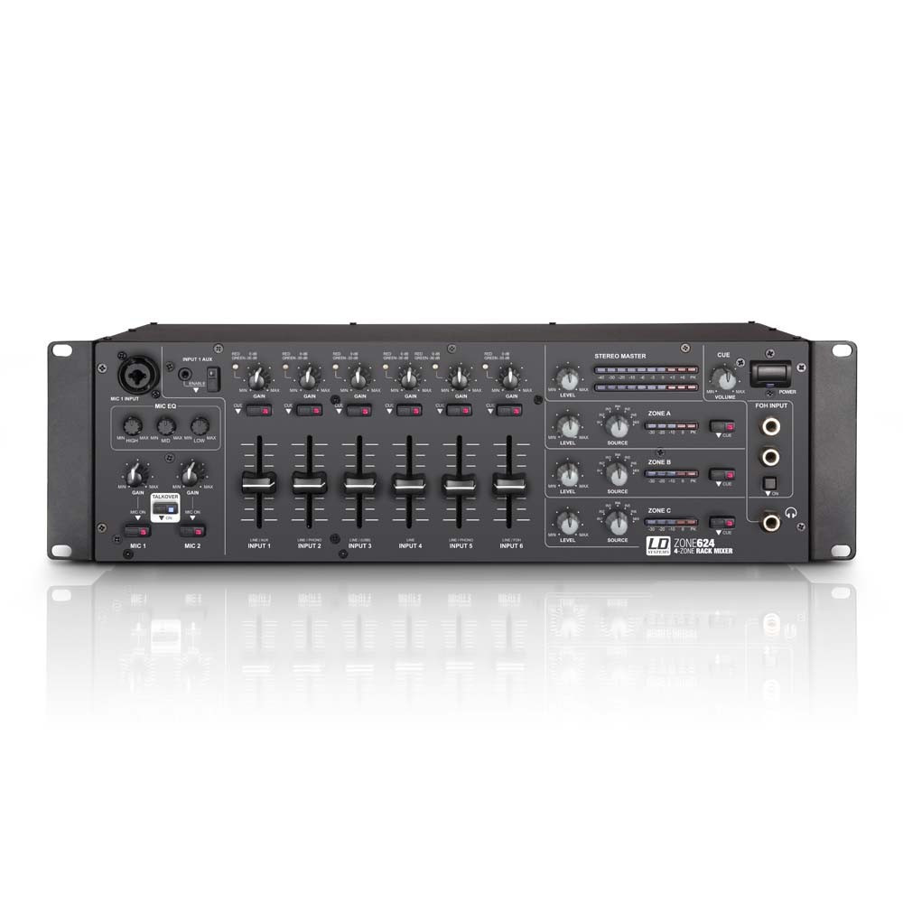 LD Systems ZONE 624 19" 4-Zonen Mixer 3HE