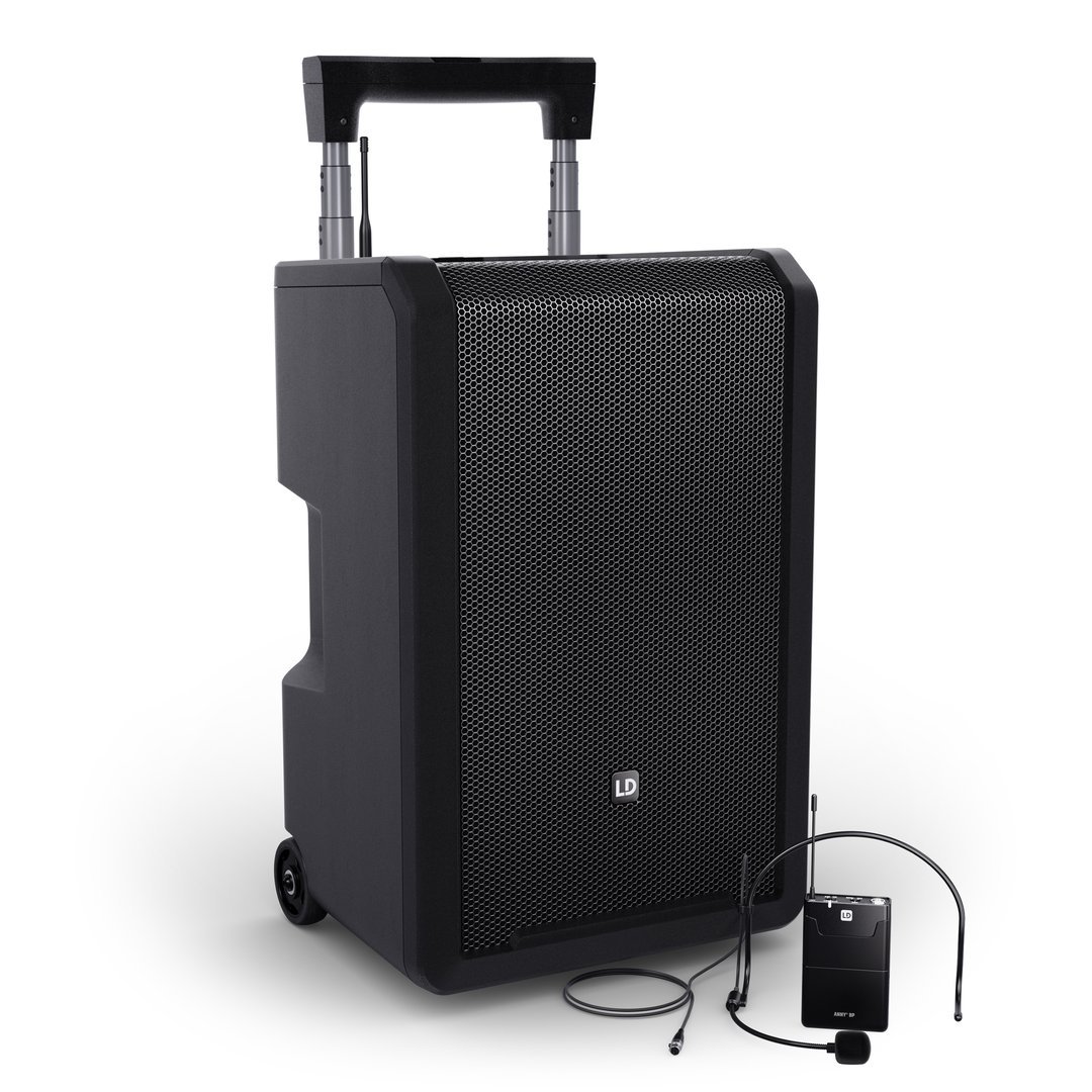 LD Systems  ANNY 10 BPH B6  10" Mobiler Bluetooth PA-Lautsprecher mit Akku, Mixer + 1x Headset-Micro