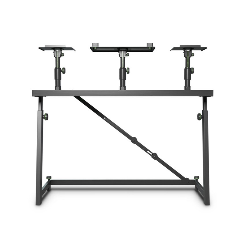 Gravity FDJT 01 DJ-Tisch mit Flexibler Lautsprecher und Laptop Ablage