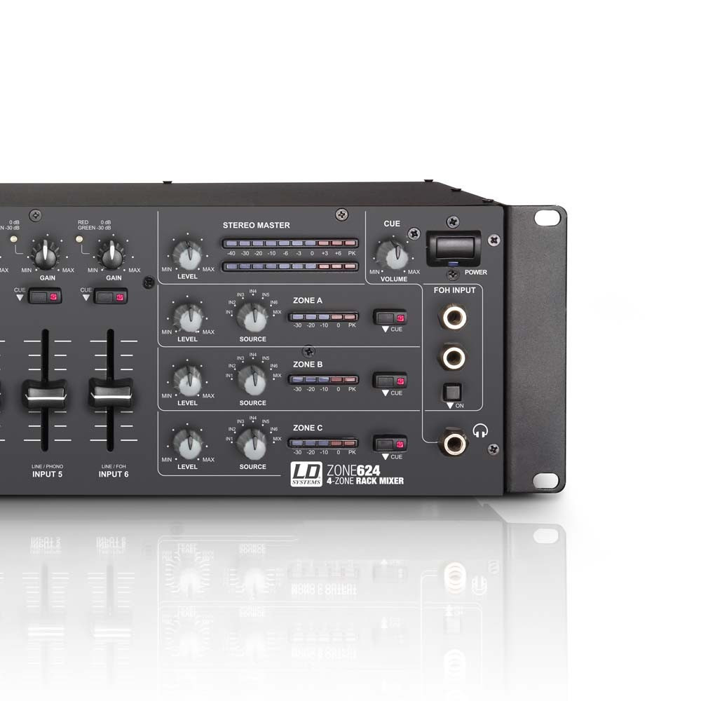 LD Systems ZONE 624 19" 4-Zonen Mixer 3HE