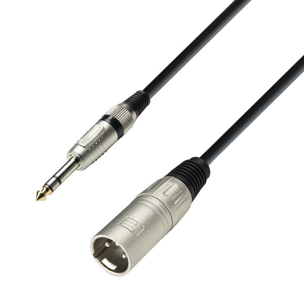 Adam Hall Cables K3 BMV 0100 Mikrofonkabel XLR male auf 6,3 mm Klinke stereo