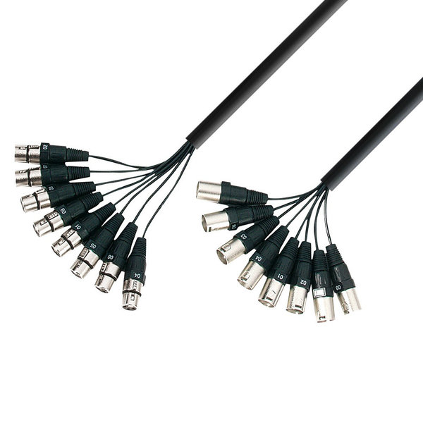 Adam Hall Cables 3 STAR L8 MF 0500 Multicore Kabel 8 x XLR male auf 8 x XLR female 5 m