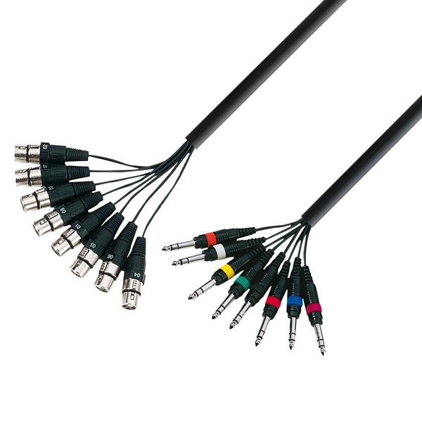 Adam Hall Cables 3 STAR L8 FV 0300 Multicore Kabel 8 x XLR female auf 8 x 6,3 mm Klinke stereo