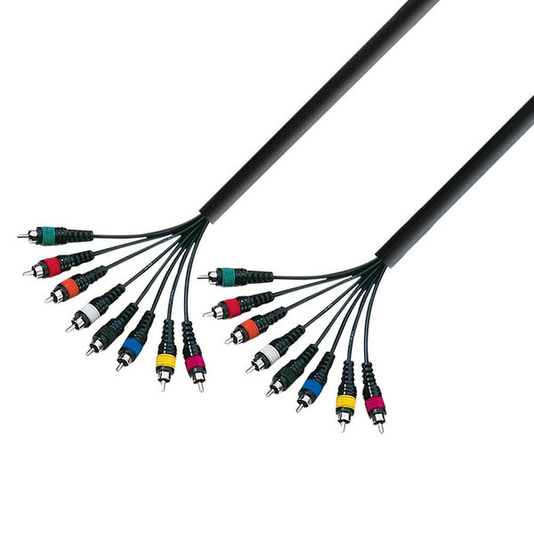 Adam Hall Cables 3 STAR L8 CC 0500 Multicore Kabel 8 x Cinch male auf 8 x Cinch male