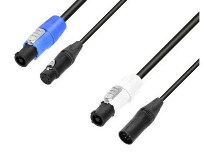 Adam Hall Cables 8101 PSDT5 0300 N DMX- & Netzkabel Neutrik powerCON & Neutrik XLR 5-Pol 3 m